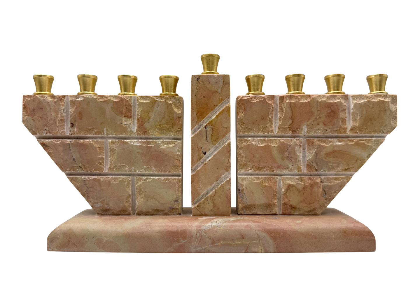 Hanukkah Menorah in Jerusalem Stone - Authentic Holy Land Hanukkiah