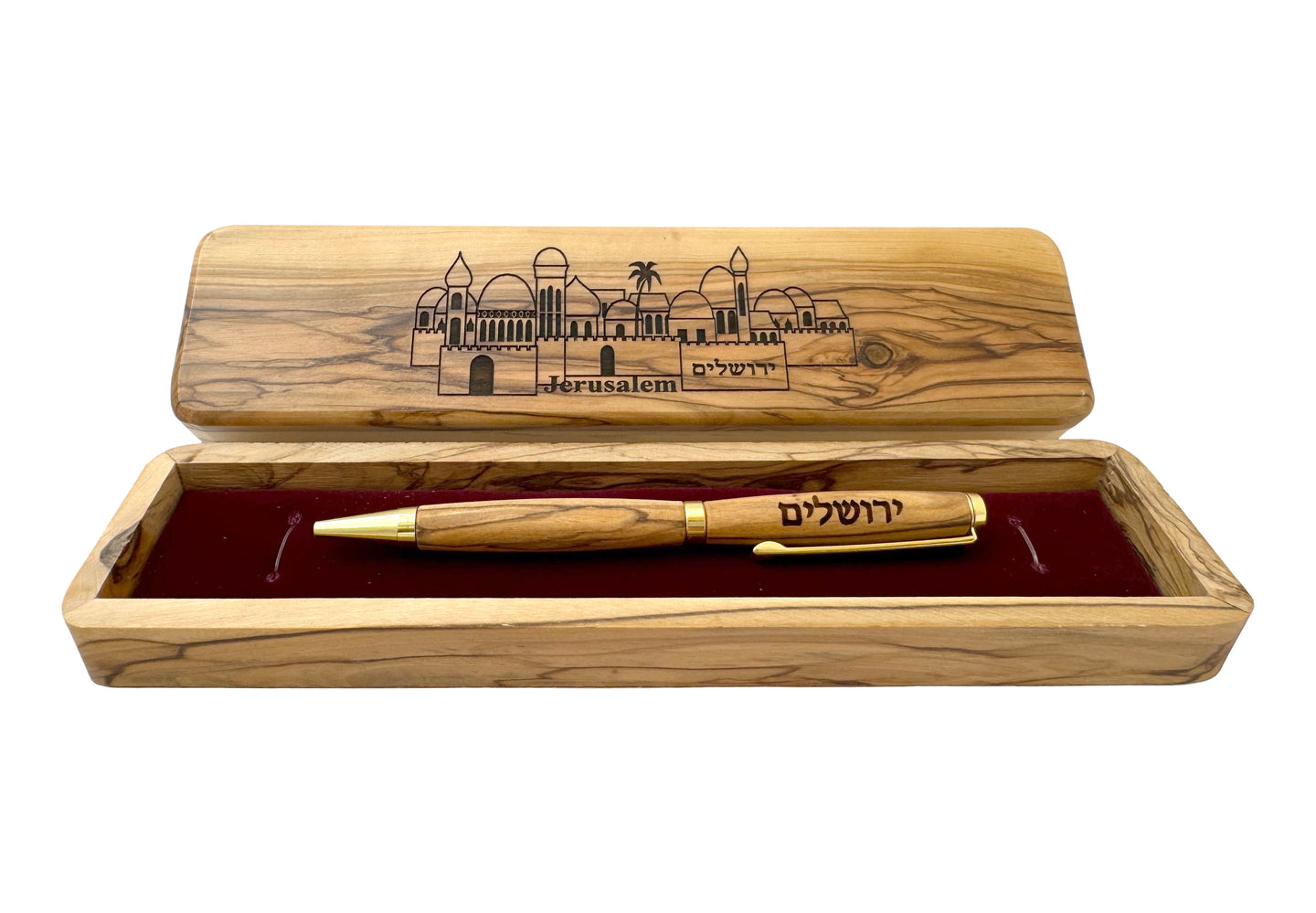 Handcrafted Olive Wood Pen Set