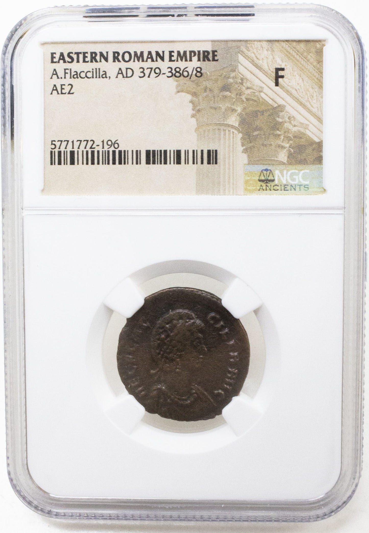 Roman AE2 of Aelia Flacilla (AD356-386)NGC(F)