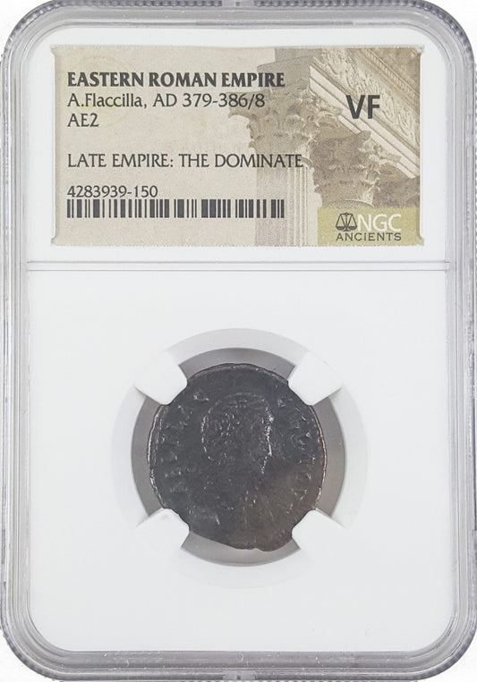 Roman AE2 of Aelia Flacilla (AD356-386)NGC(VF)