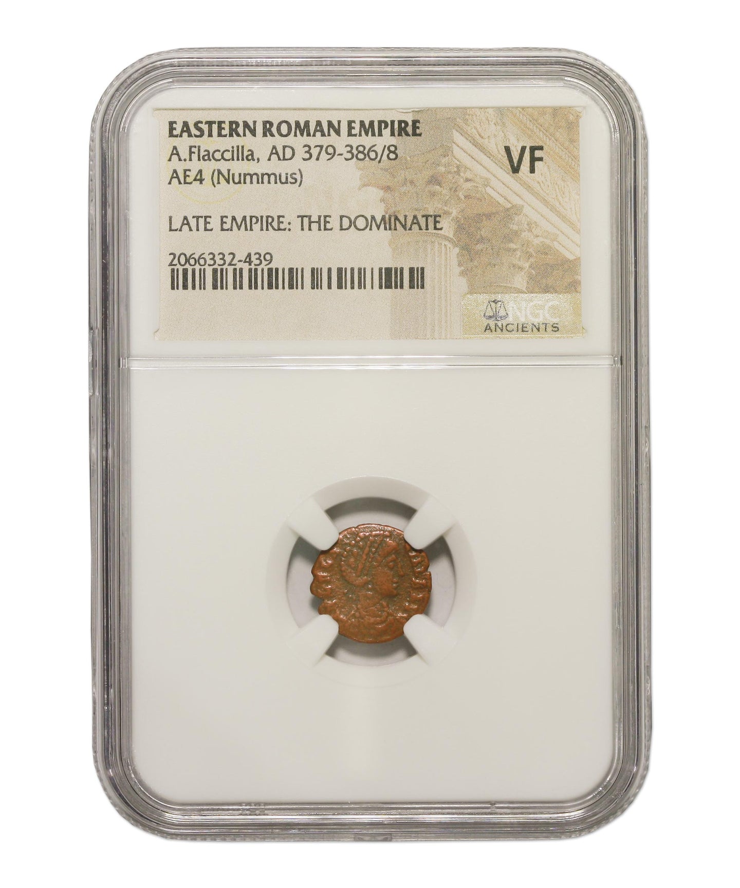 Roman AE4 of Aelia Flacilla (AD356-386)NGC(VF)