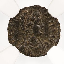 Roman AE4 of Aelia Flacilla (AD356-386)NGC(XF)