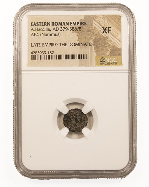 Roman AE4 of Aelia Flacilla (AD356-386)NGC(XF)