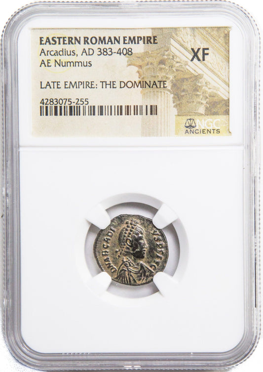 Roman AE3 of Arcadius (AD383-408) NGC(XF)