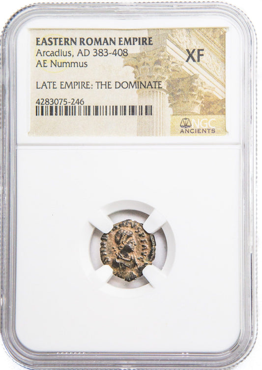 Roman AE4 of Arcadius (AD383-408) NGC(XF)