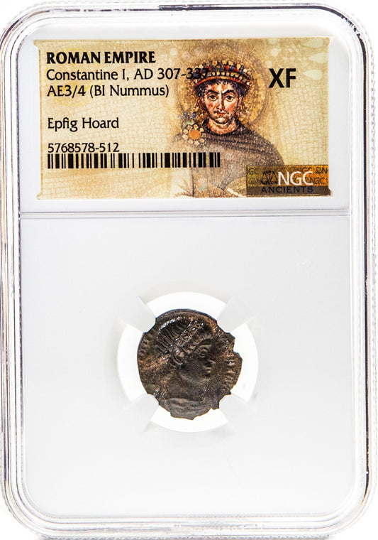 Roman AE of Constantine I, the Great (AD 272-337) Epfig Hoard NGC(XF)