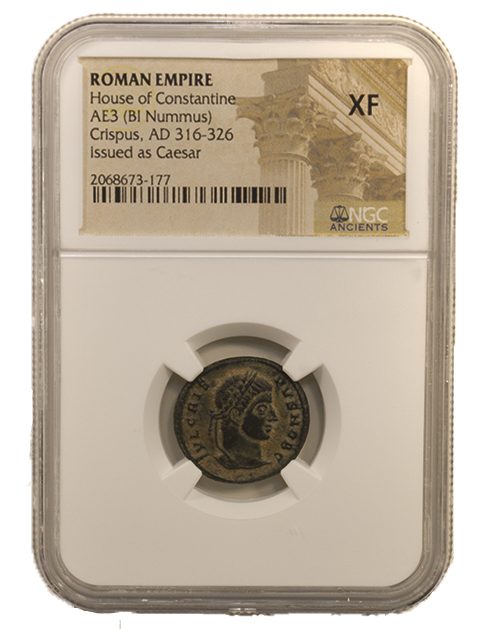 Roman AE3 of Crispus (AD 304-326) NGC(XF)