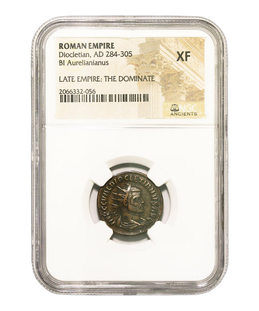 Roman AE Antoninianus of Diocletian (AD284-305) NGC(XF)