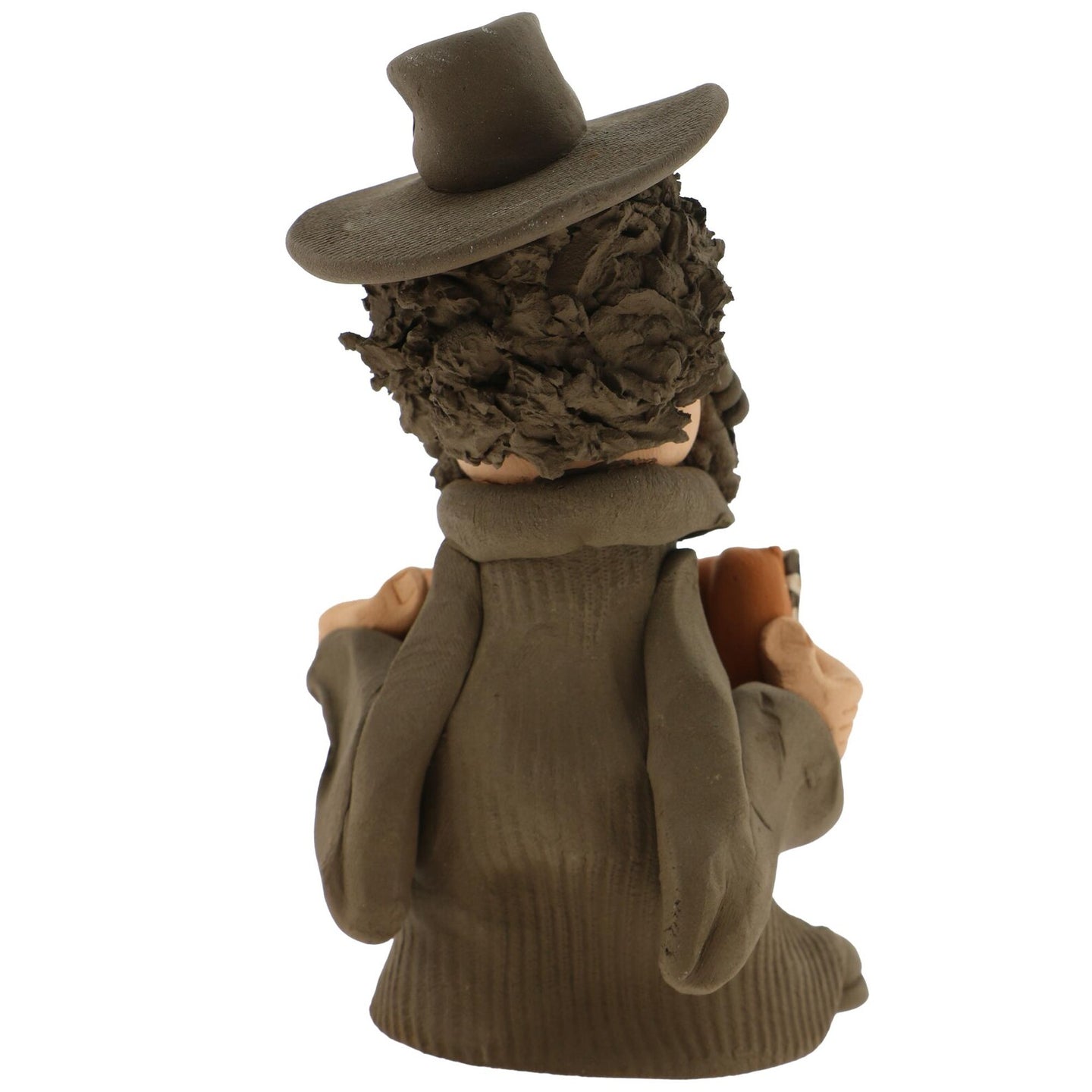 Handcrafted Ceramic figurine portraying a Jewish man Playing the Accordion