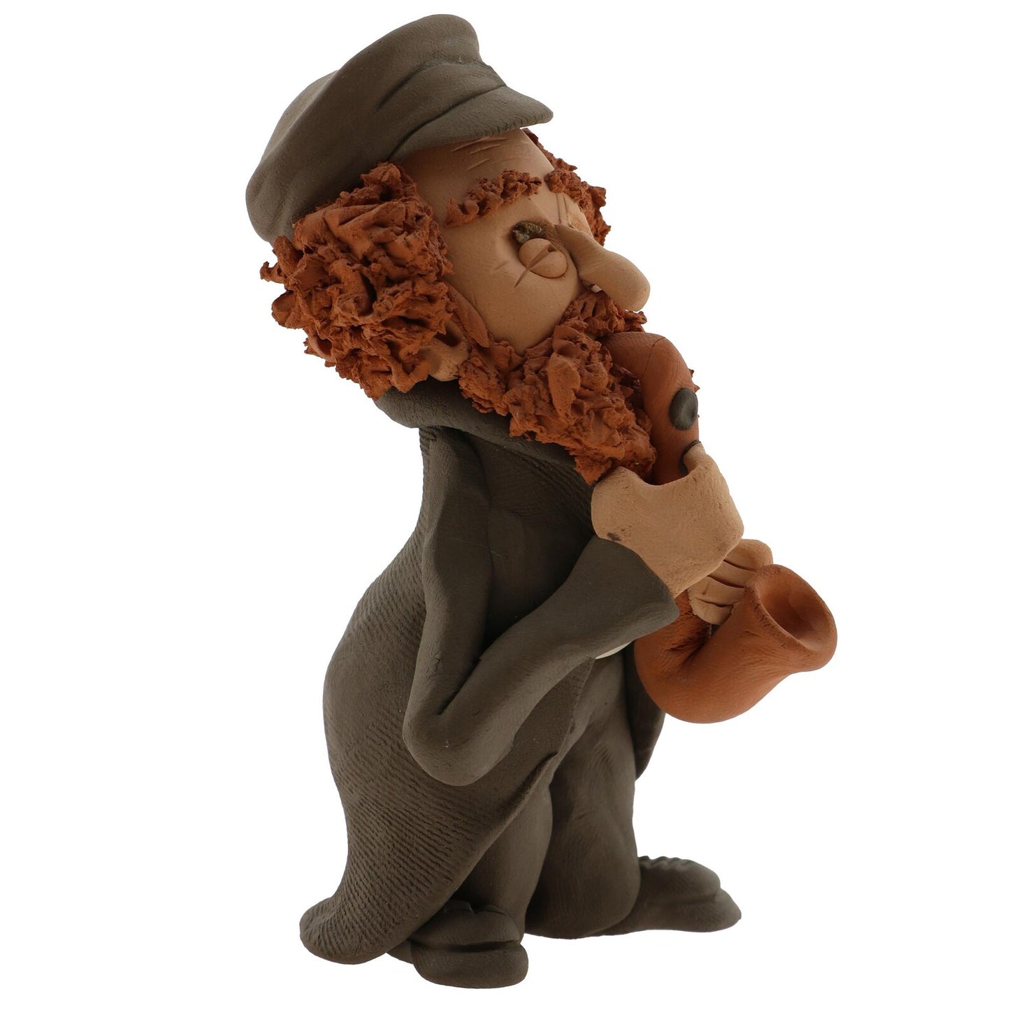 Handcrafted Ceramics figurine portraying a Jewish Man Playing a Saxophone