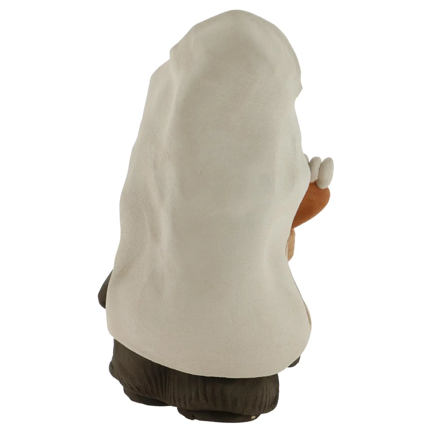 Handcrafted Ceramic figurine portraying a Jewish Rabbi holding a Menorah