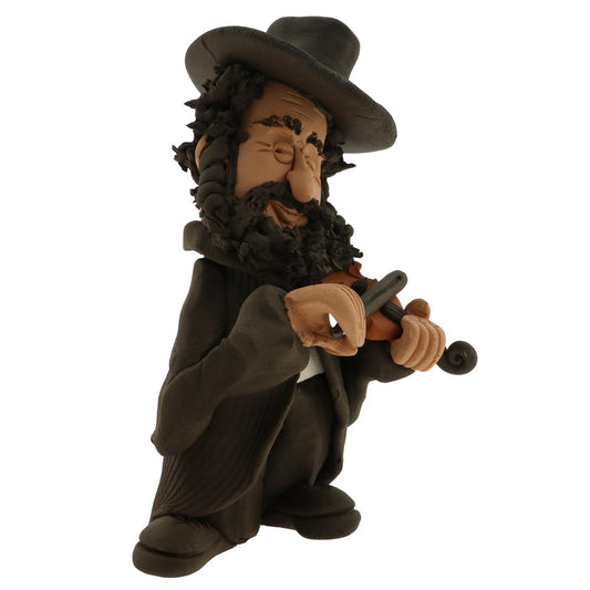 Handcrafted Ceramics figurine portraying a Jewish man Playing a Violin
