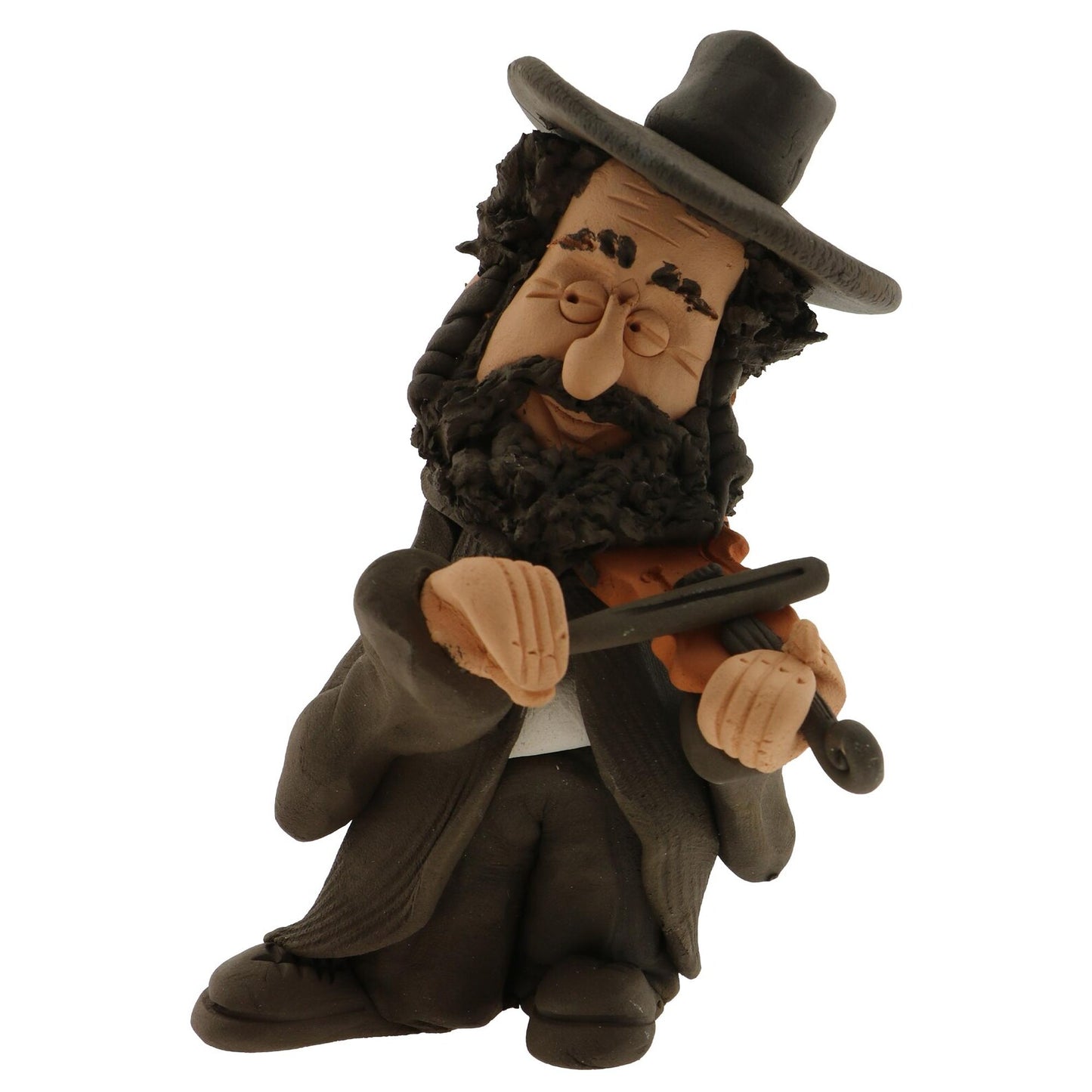 Handcrafted Ceramics figurine portraying a Jewish man Playing a Violin