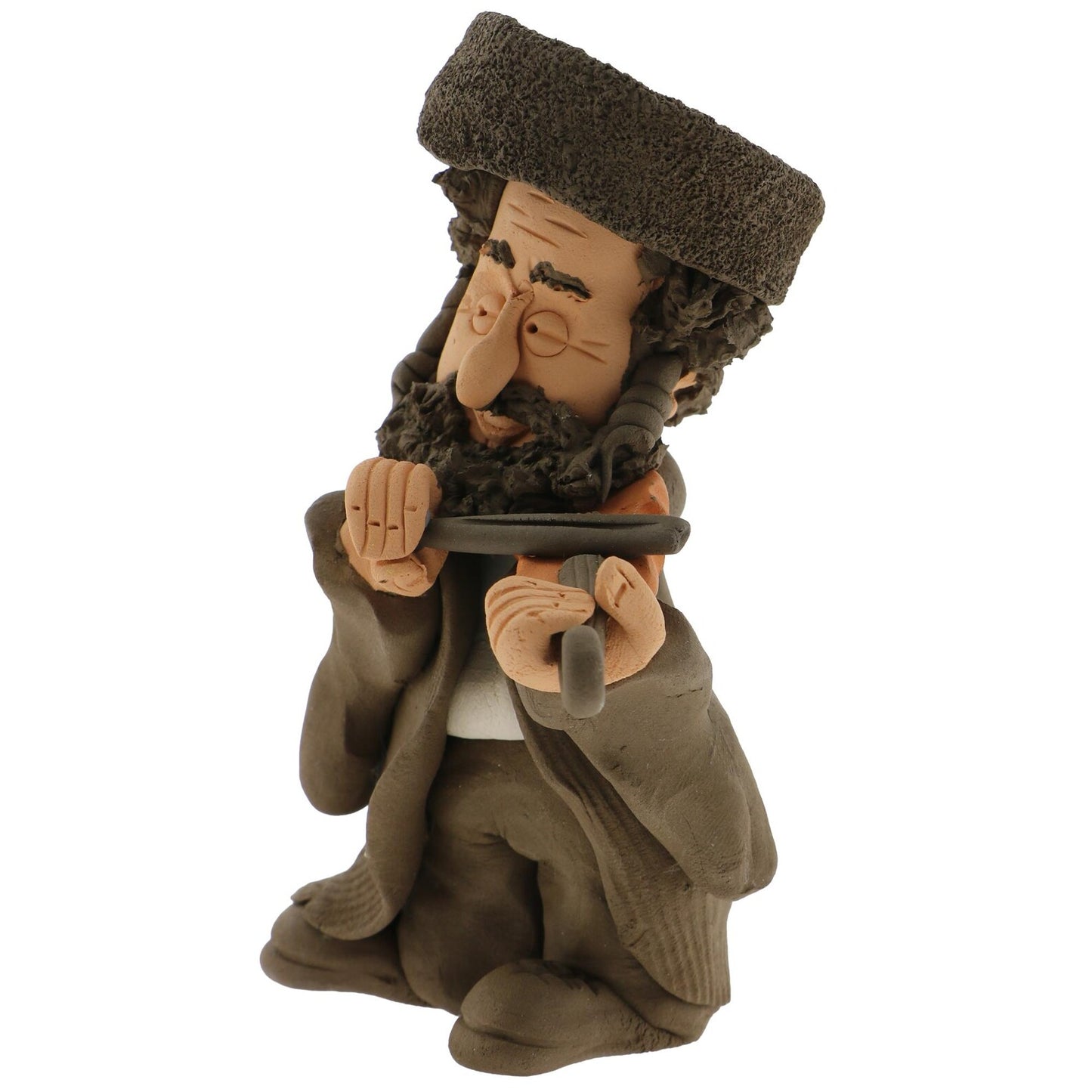 Handcrafted Ceramic figurine portraying a Jewish man Playing a Violin