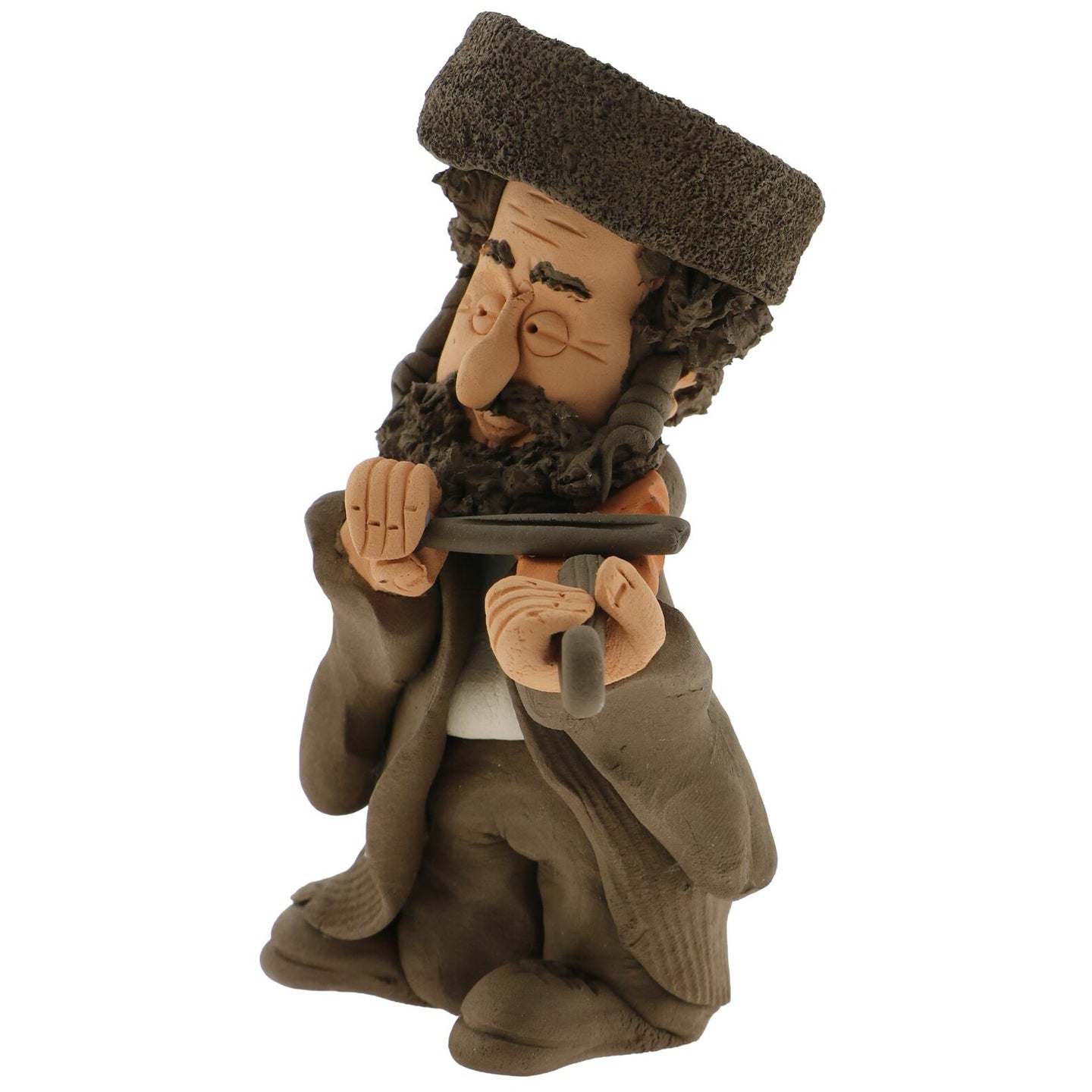 Handcrafted Ceramic figurine portraying a Jewish man Playing a Violin