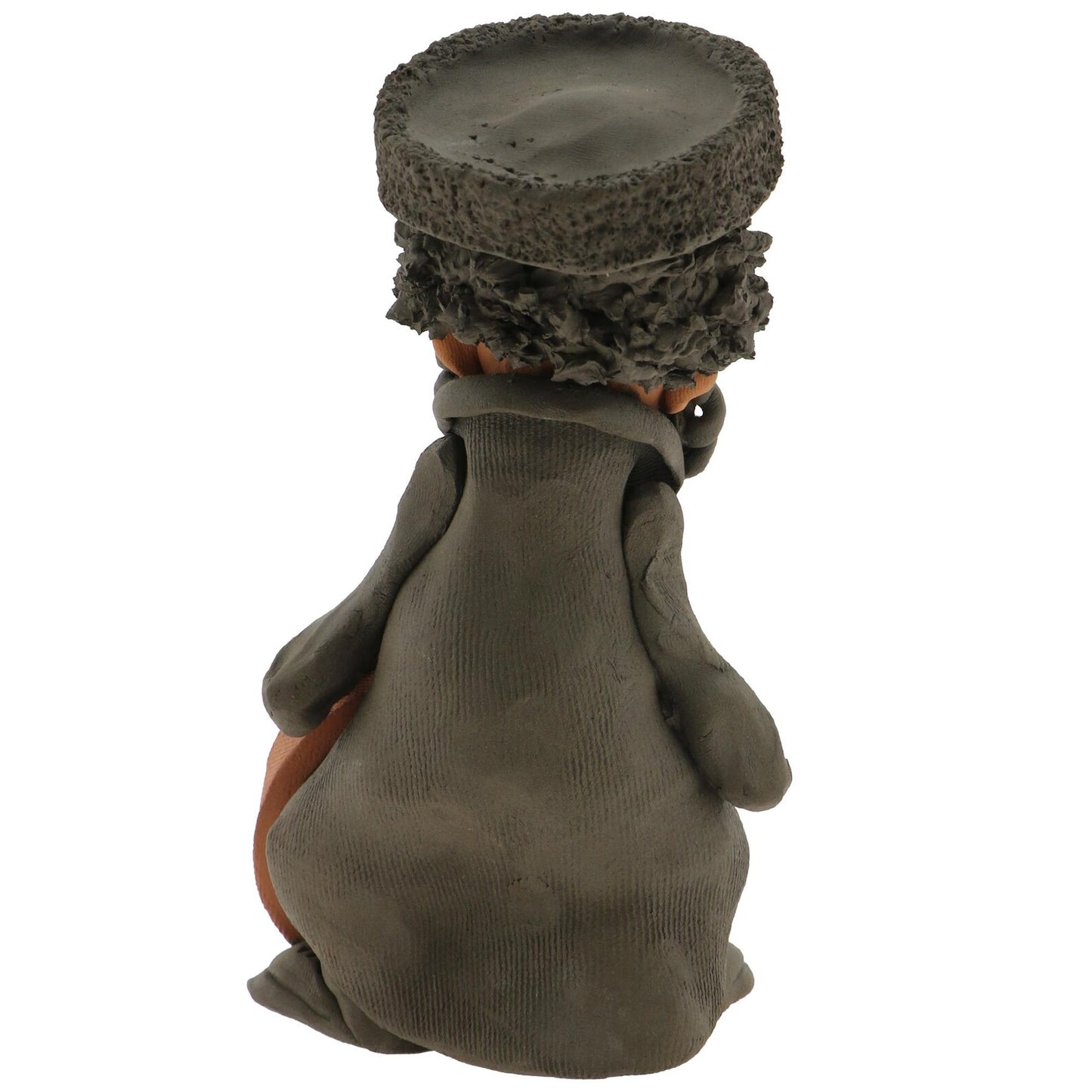 Handcrafted Ceramic figurine portraying a Jewish man Playing a Drum with a Mallet
