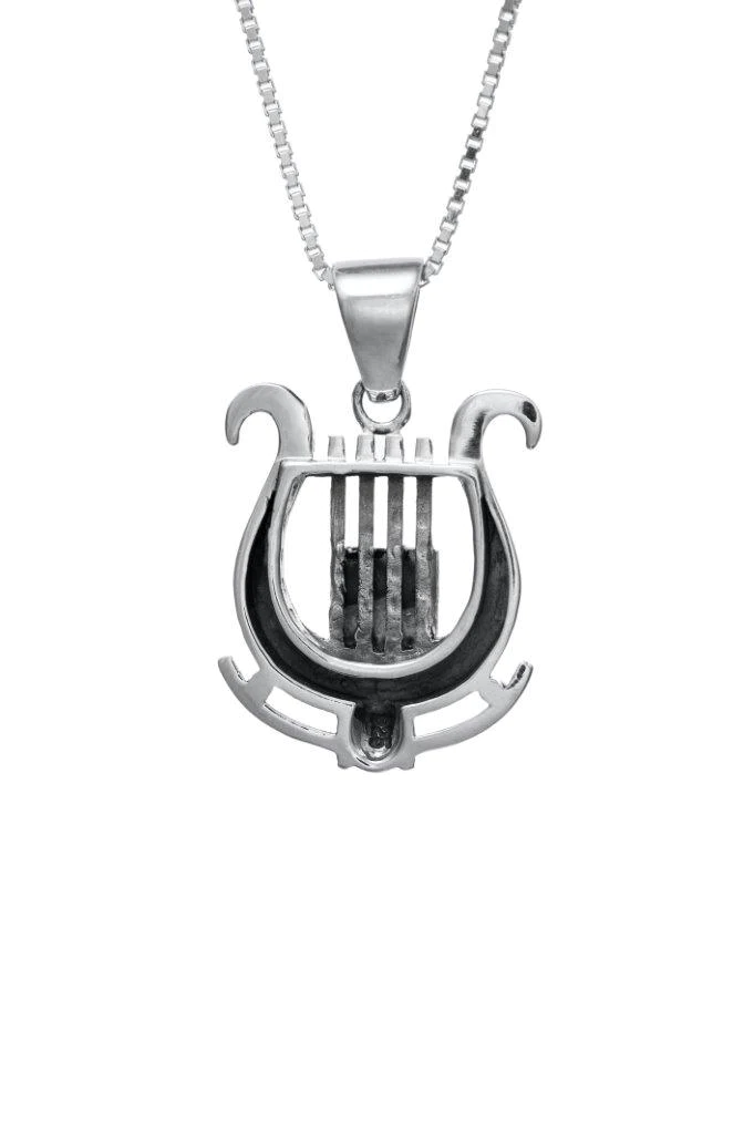 Necklace King David's Harp with Jerusalem Nano Bible