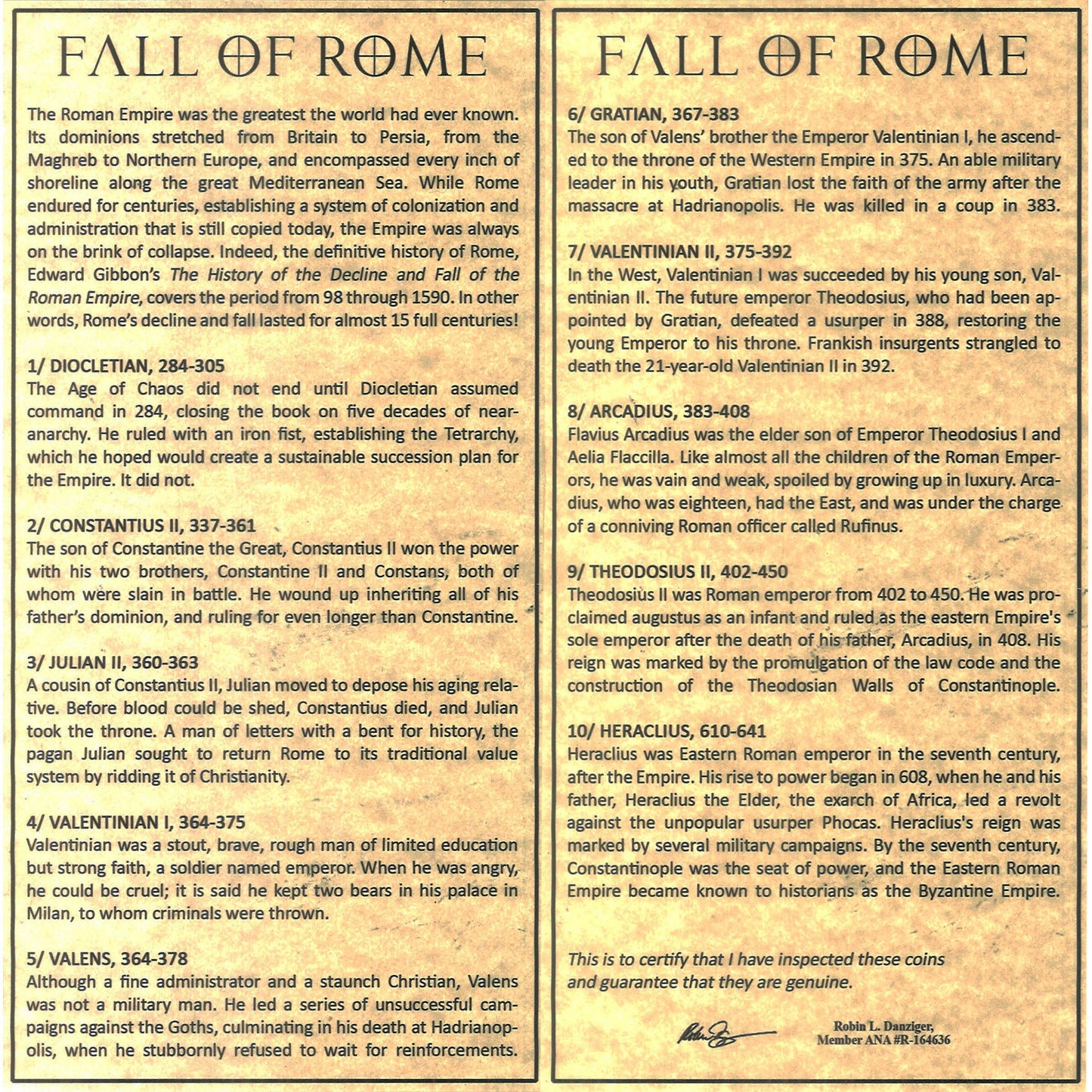 Fall of Rome: 10 Bronze Coin Boxed Collection