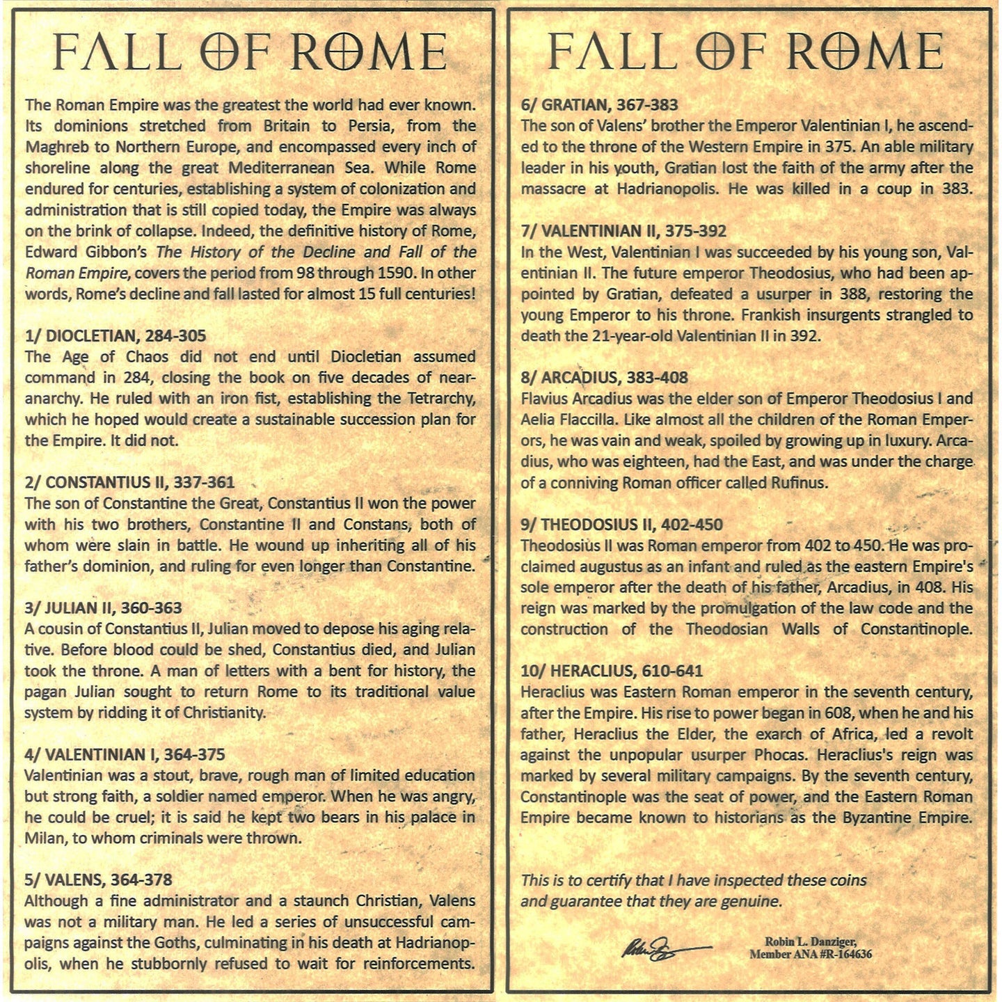 Fall of Rome: 10 Bronze Coin Boxed Collection