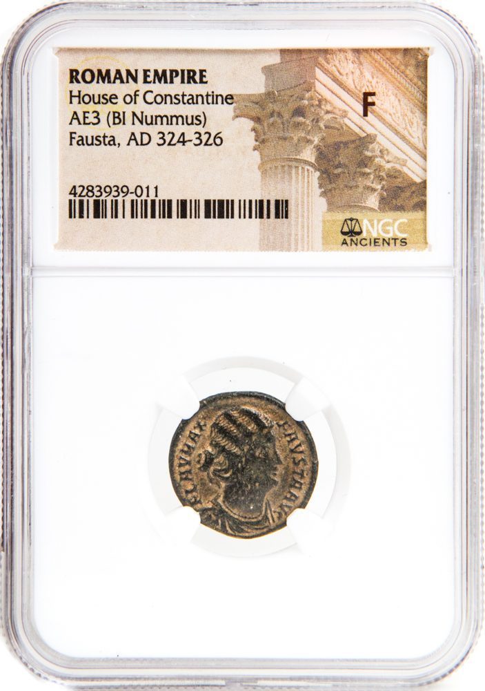 Roman bronze of Flavia Maximiana Theodora, NGC(VF)