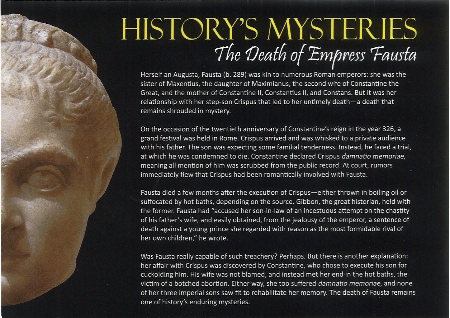 History’s Mysteries: The Death of Empress Fausta Album