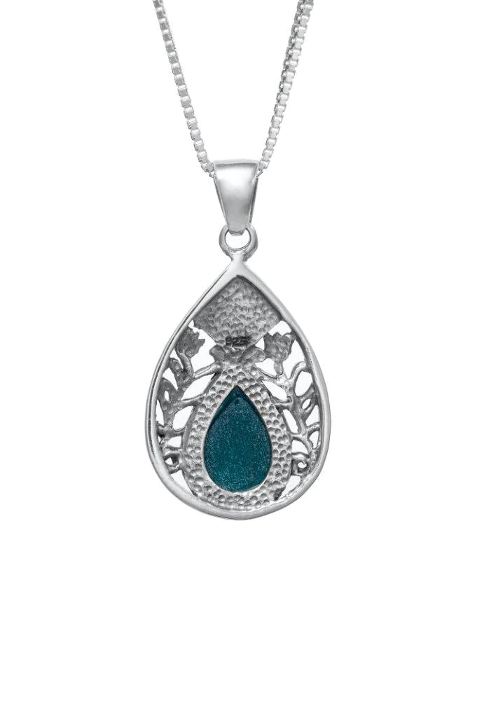 Nano Bible Torah Necklace Silver 925 with Eilat Stone .