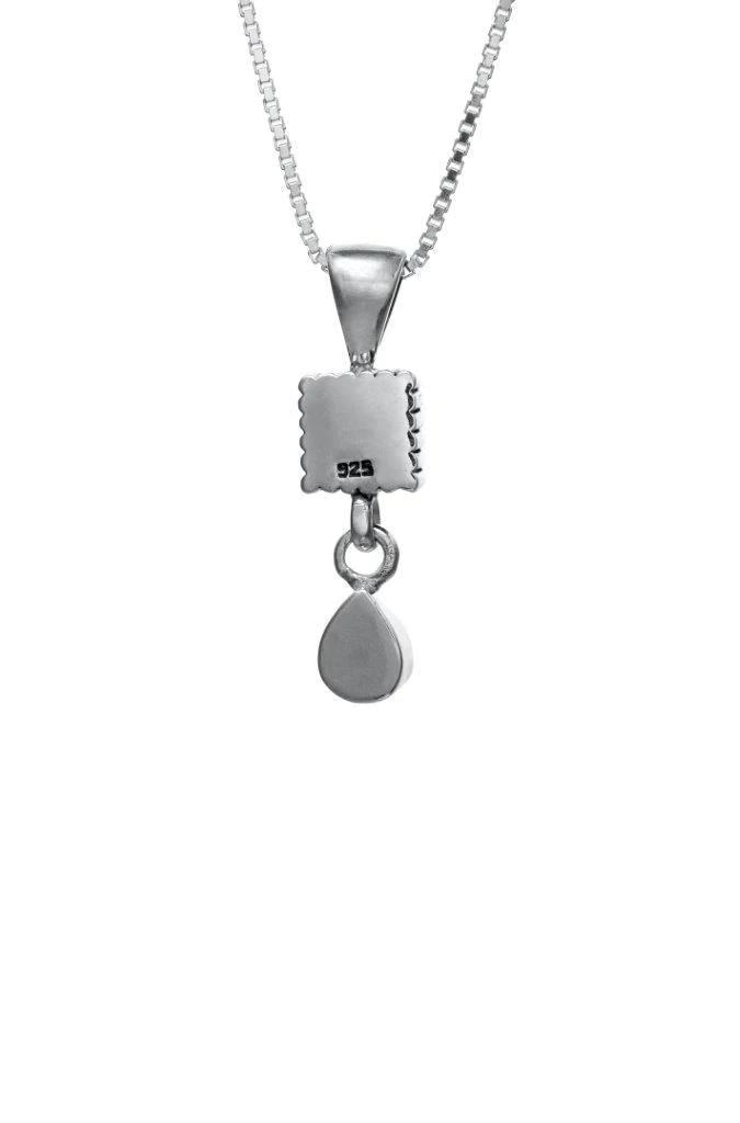 Jerusalem Nano Bible Torah, Silver Pendant - Drop Studded with Eilat Stone.