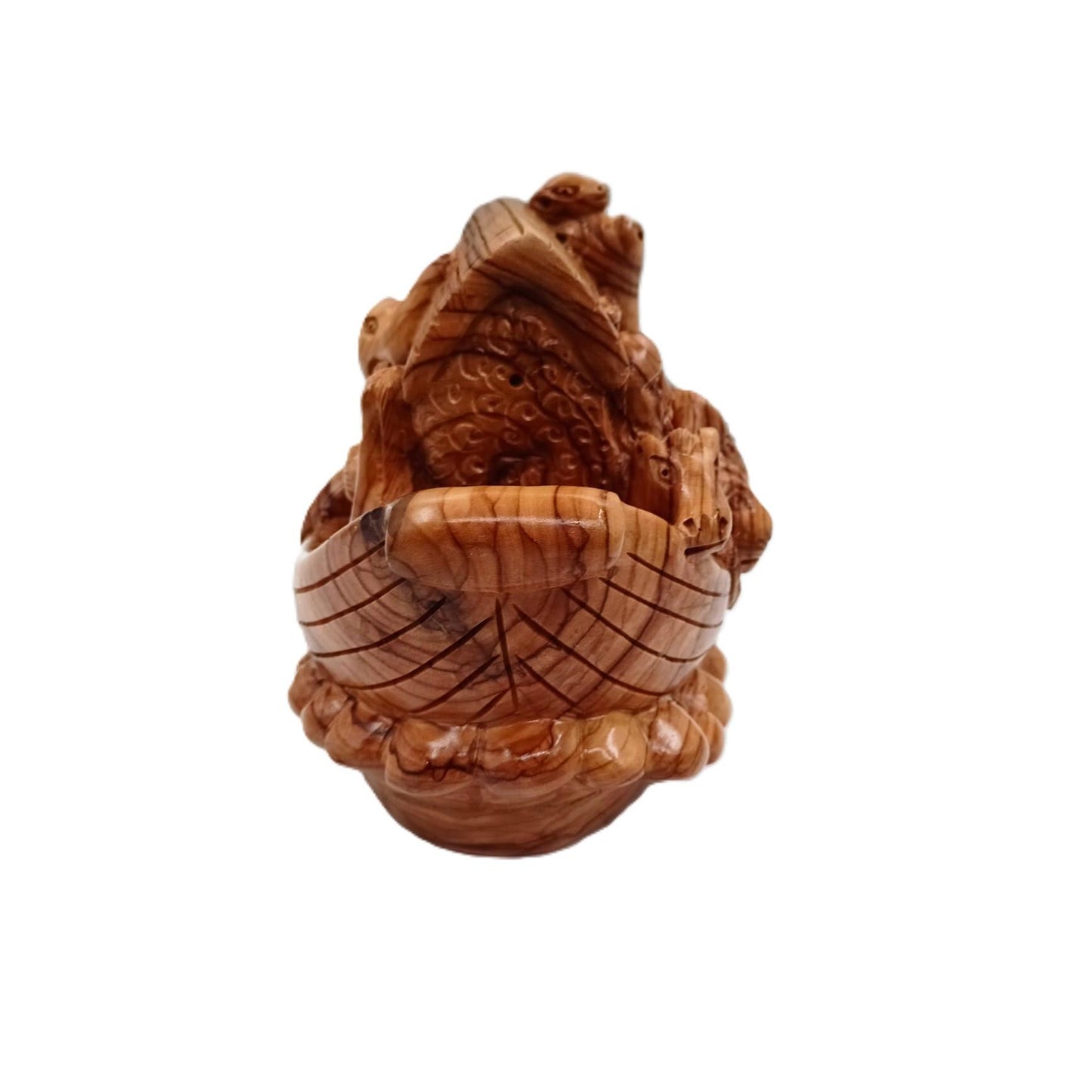 Noah's Ark Hand Carved Natural Olive Wood Sculpture