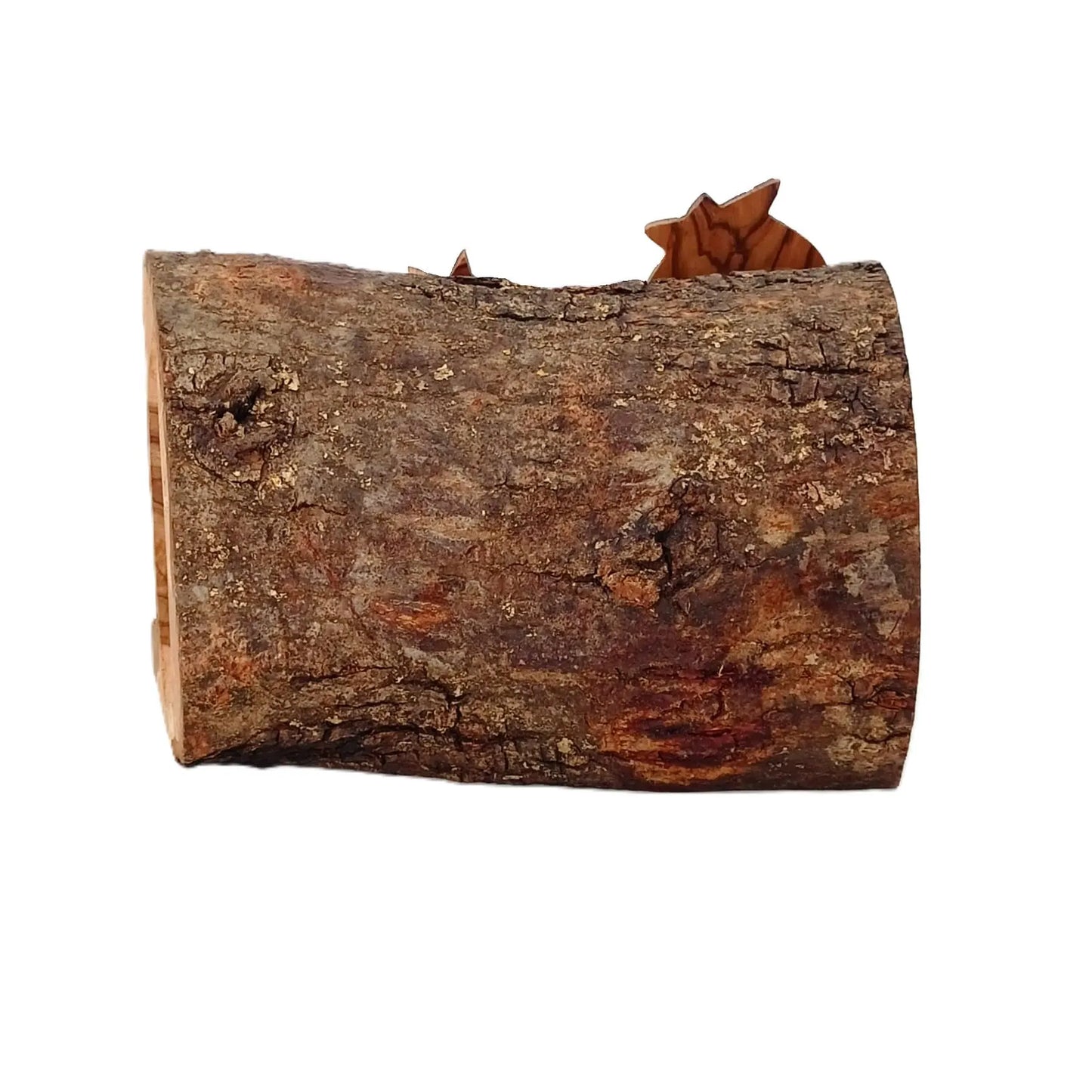 Nativity Scene and Figures Handcrafted Olive Wood Log Carving Christmas Ornament