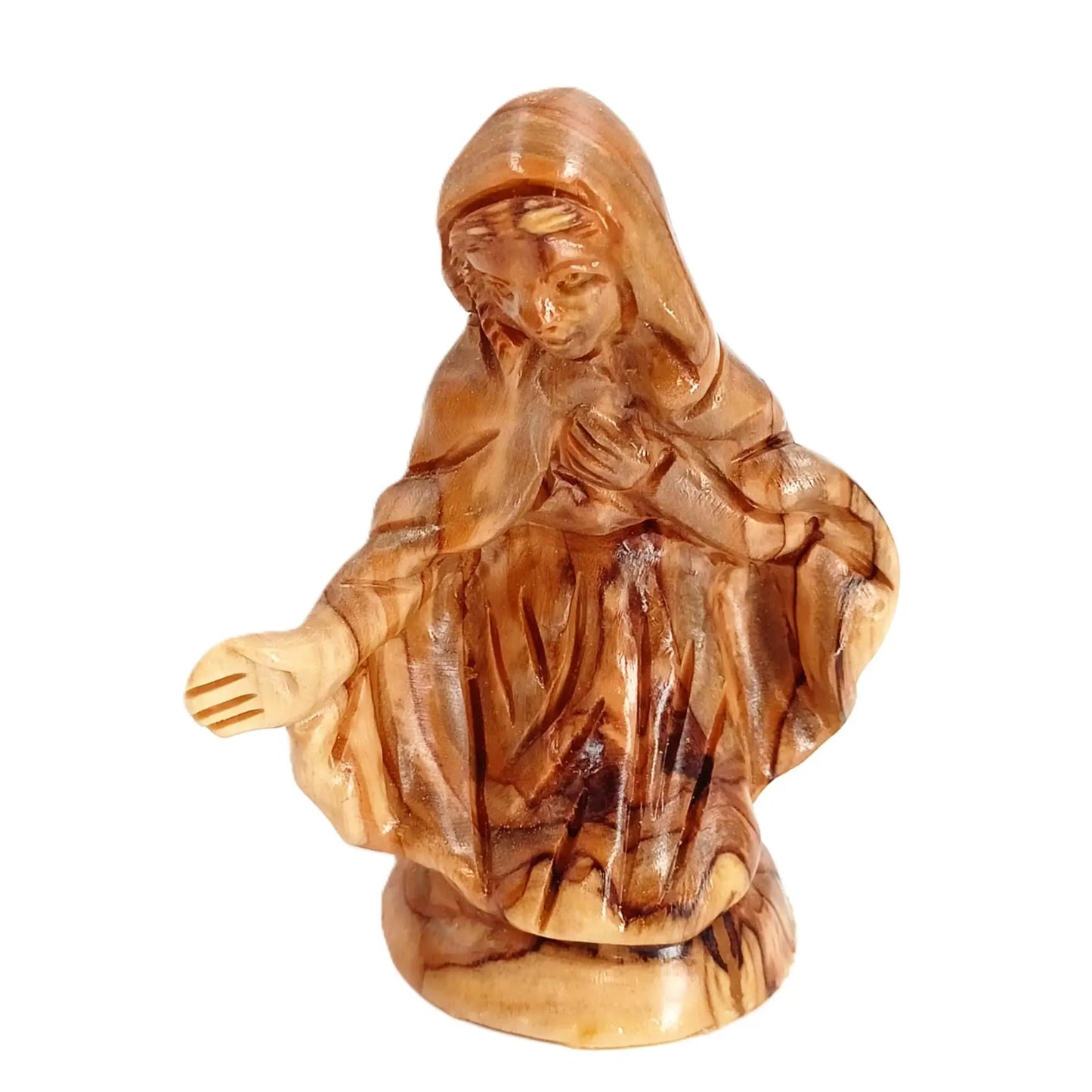 Handmade Olive Wood Nativity Scene – Full Ensemble in Rustic Stable