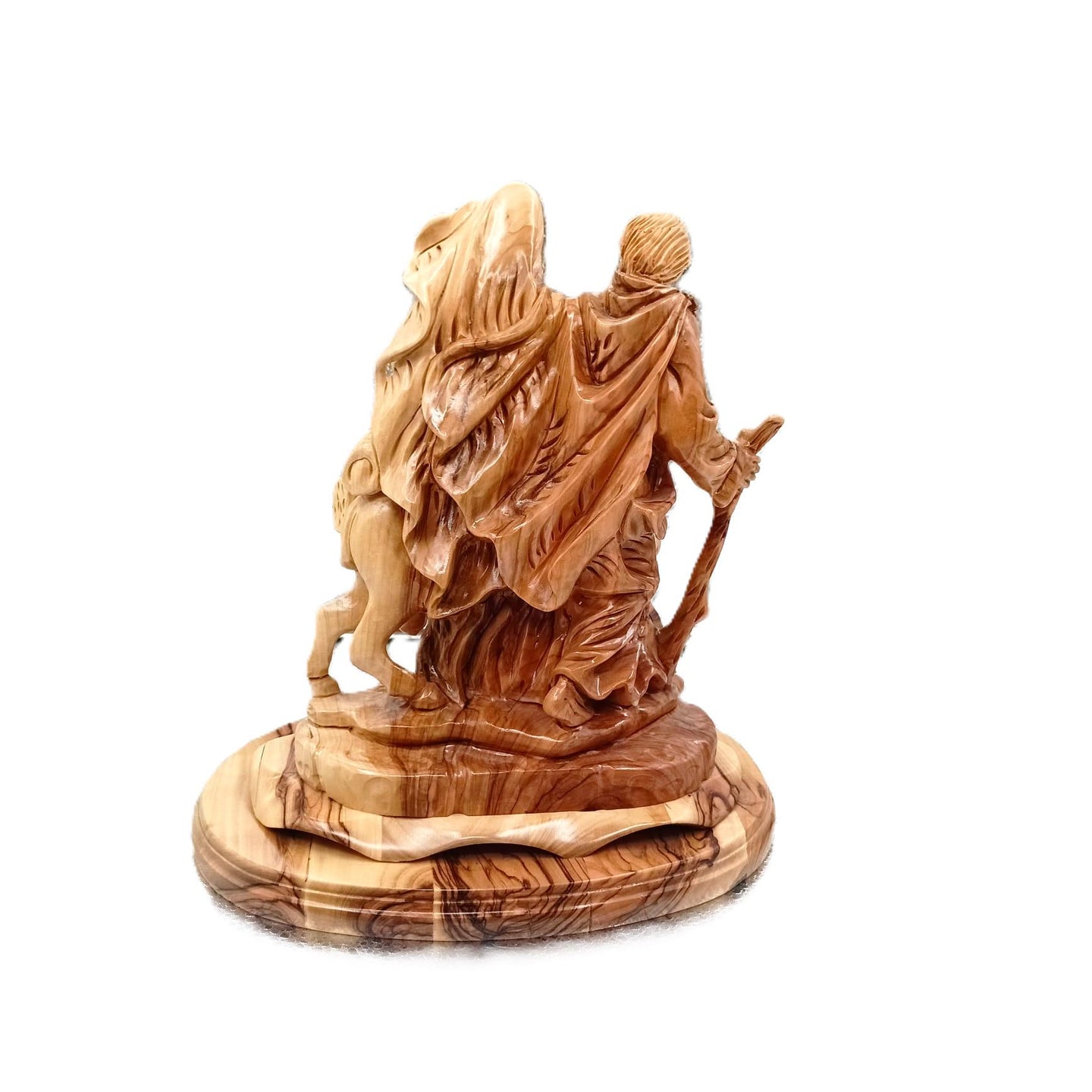 Mary and Joseph's Journey to Bethlehem Hand Carved Olive Wood Statue