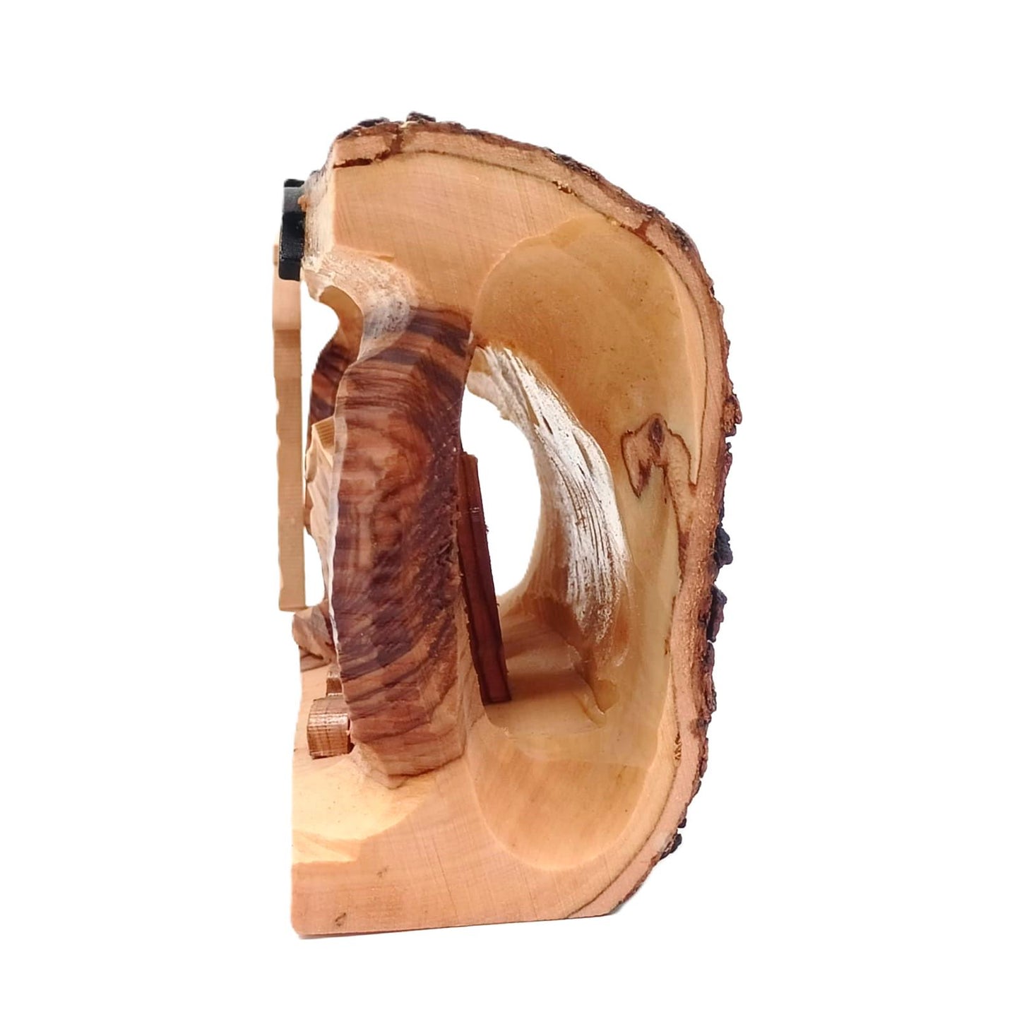 Nativity Scene and Figures Handcrafted Olive Wood Log Carving Christmas Ornament