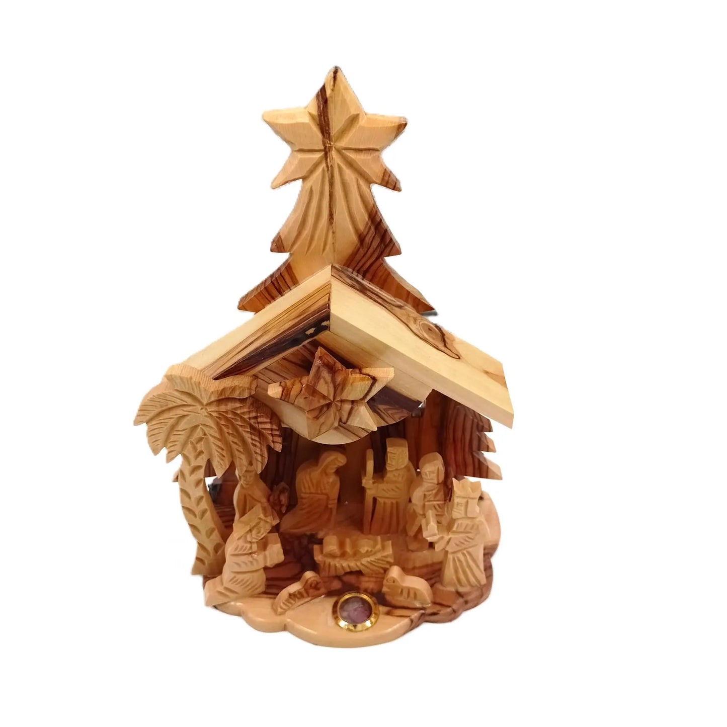 Olive Wood Musical Nativity Scene – Hand Carved