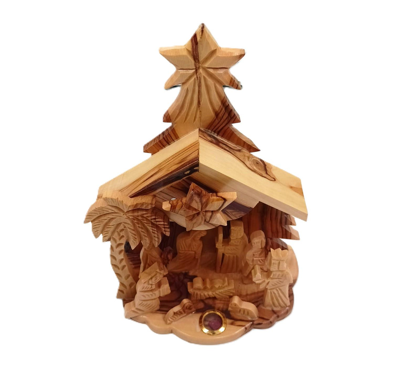 Olive Wood Musical Nativity Scene – Hand Carved