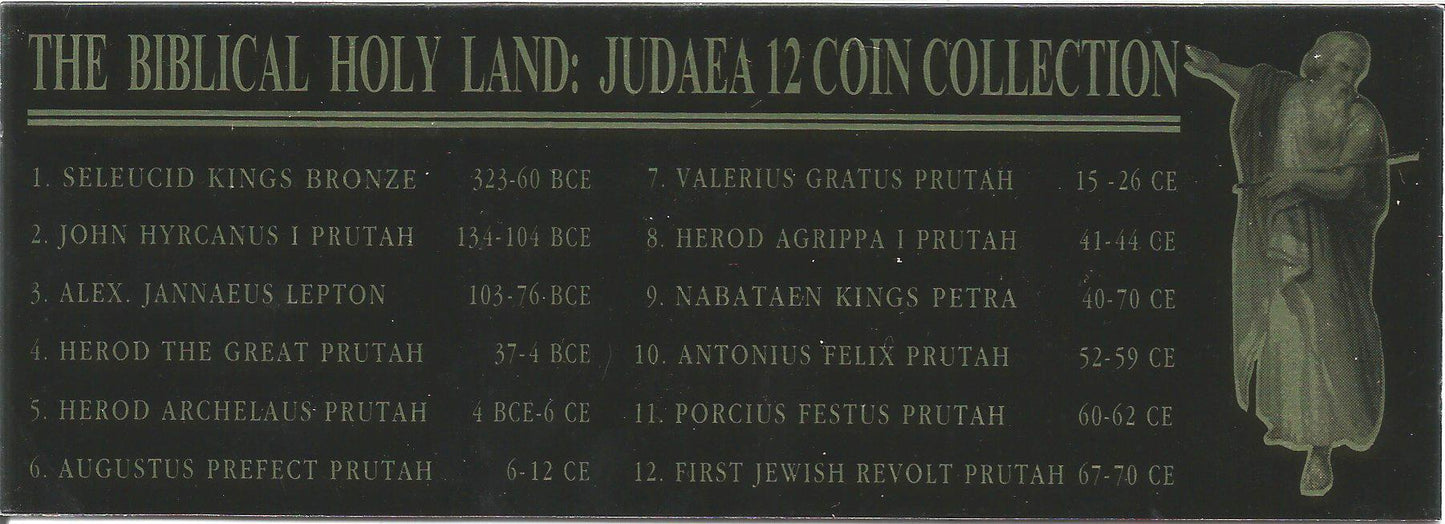 Biblical Holy Land: Box of 12 Ancient Judaea Coins from the time of Jesus (Twelve-Coin Boxed Set)