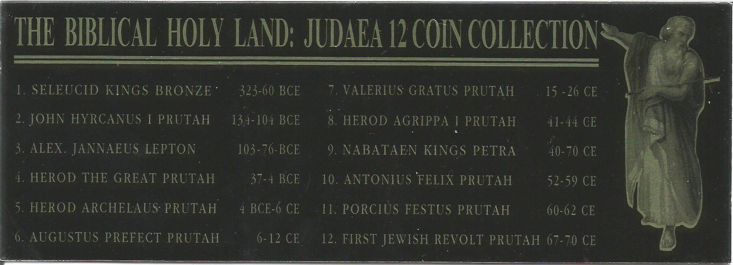 Biblical Holy Land: Box of 12 Ancient Judaea Coins from the time of Jesus (Twelve-Coin Boxed Set)