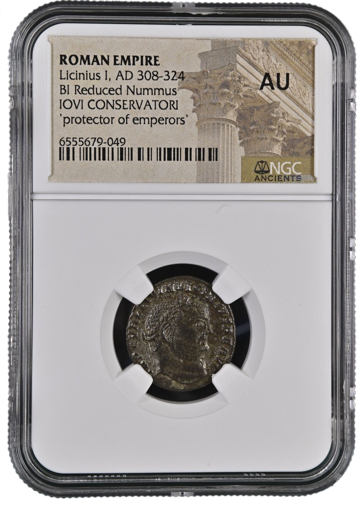 Roman AE of Licinius 1st (AD 308-324) Jovi Conservatori NGC(AU)