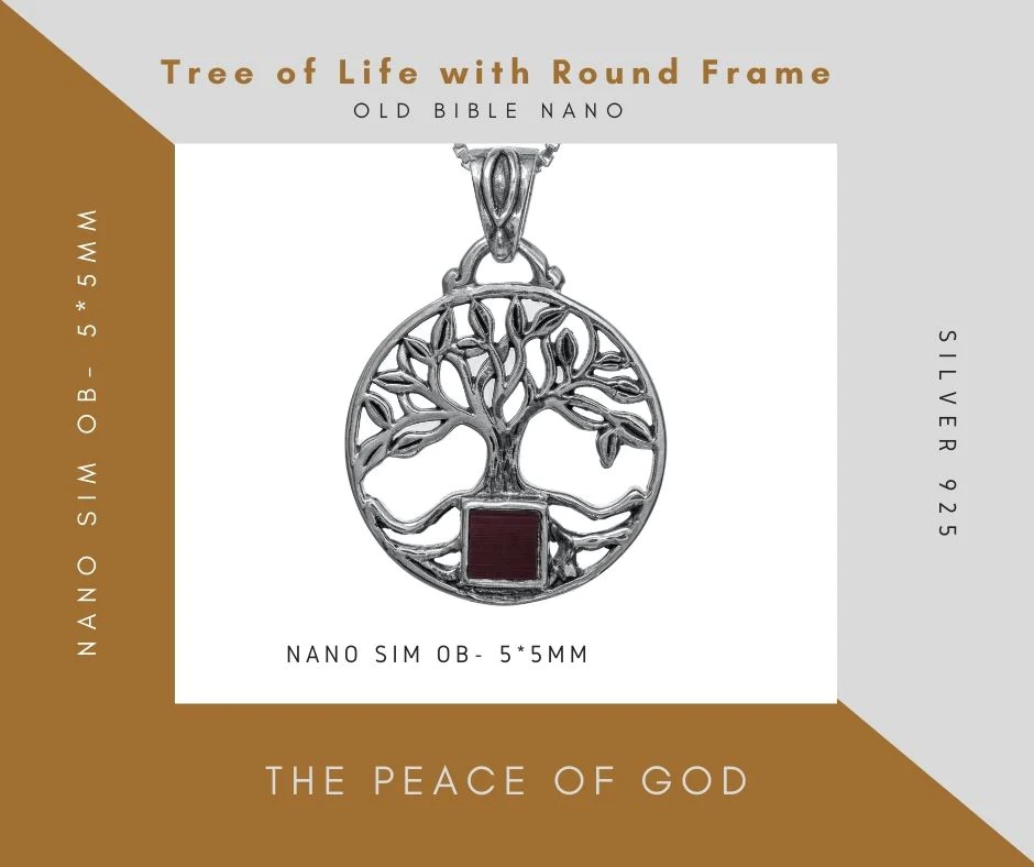 Jerusalem Nano Bible Torah Necklace Tree of Life Necklace Silver 925 Religious souvenirs