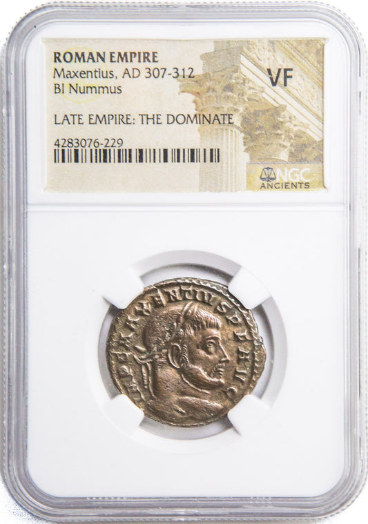 Roman AE of Maxentius (AD 306-312) NGC(VF)