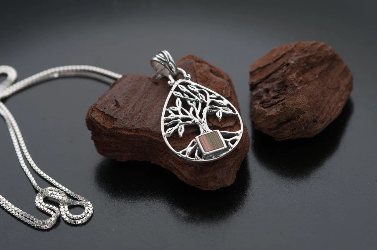 Jerusalem Nano Bible Torah Pendant Tree of Life Drop Necklace (TANACH) Sterling Silver Jewelry