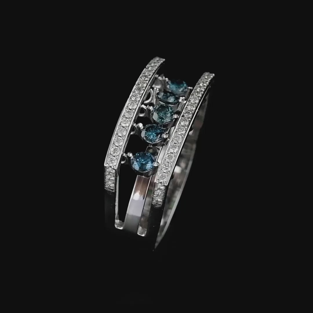 18K White Gold and Diamonds Salsa Rings