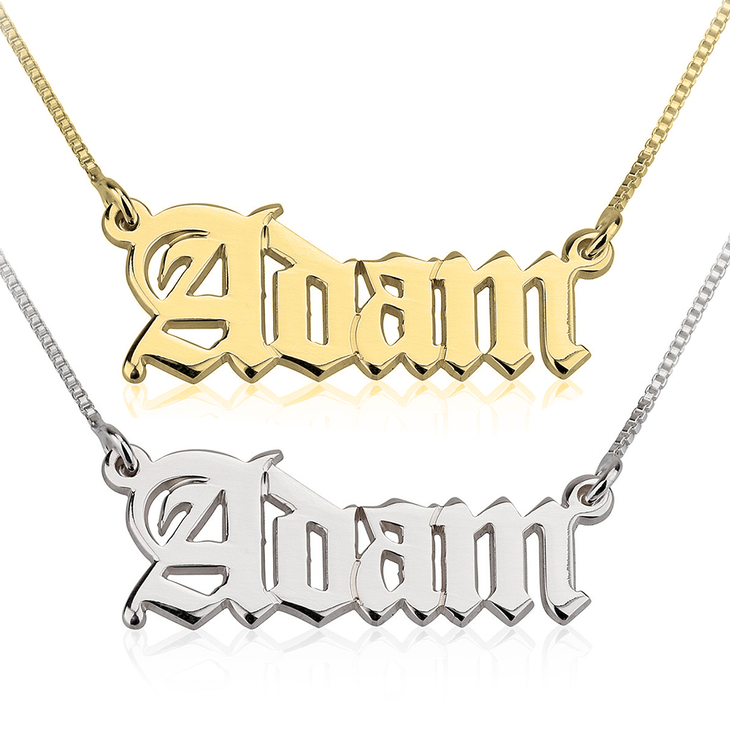 Old English Name Necklace