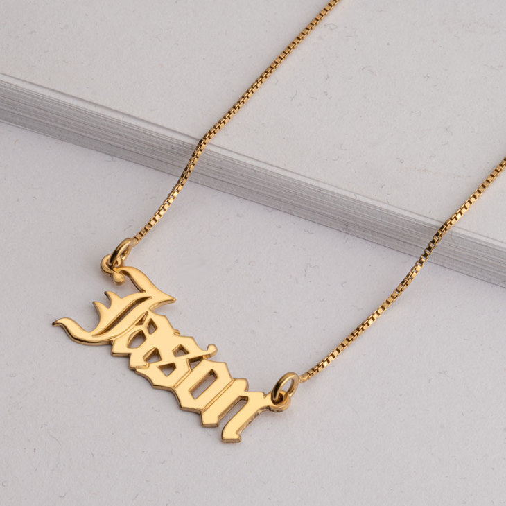 Old English Name Necklace