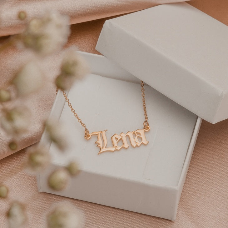 Old English Name Necklace