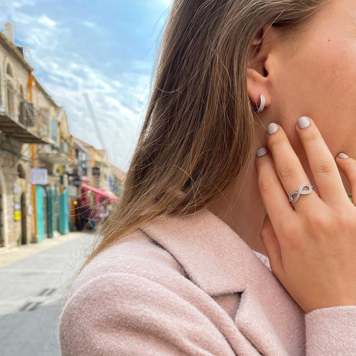 Zirconia Hoop Earrings