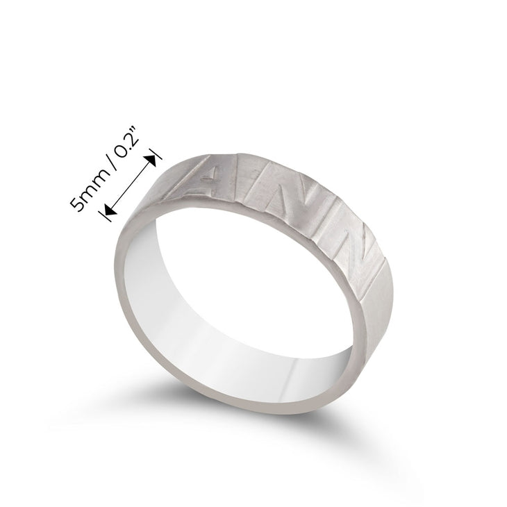 Block Letters Custom Name Ring