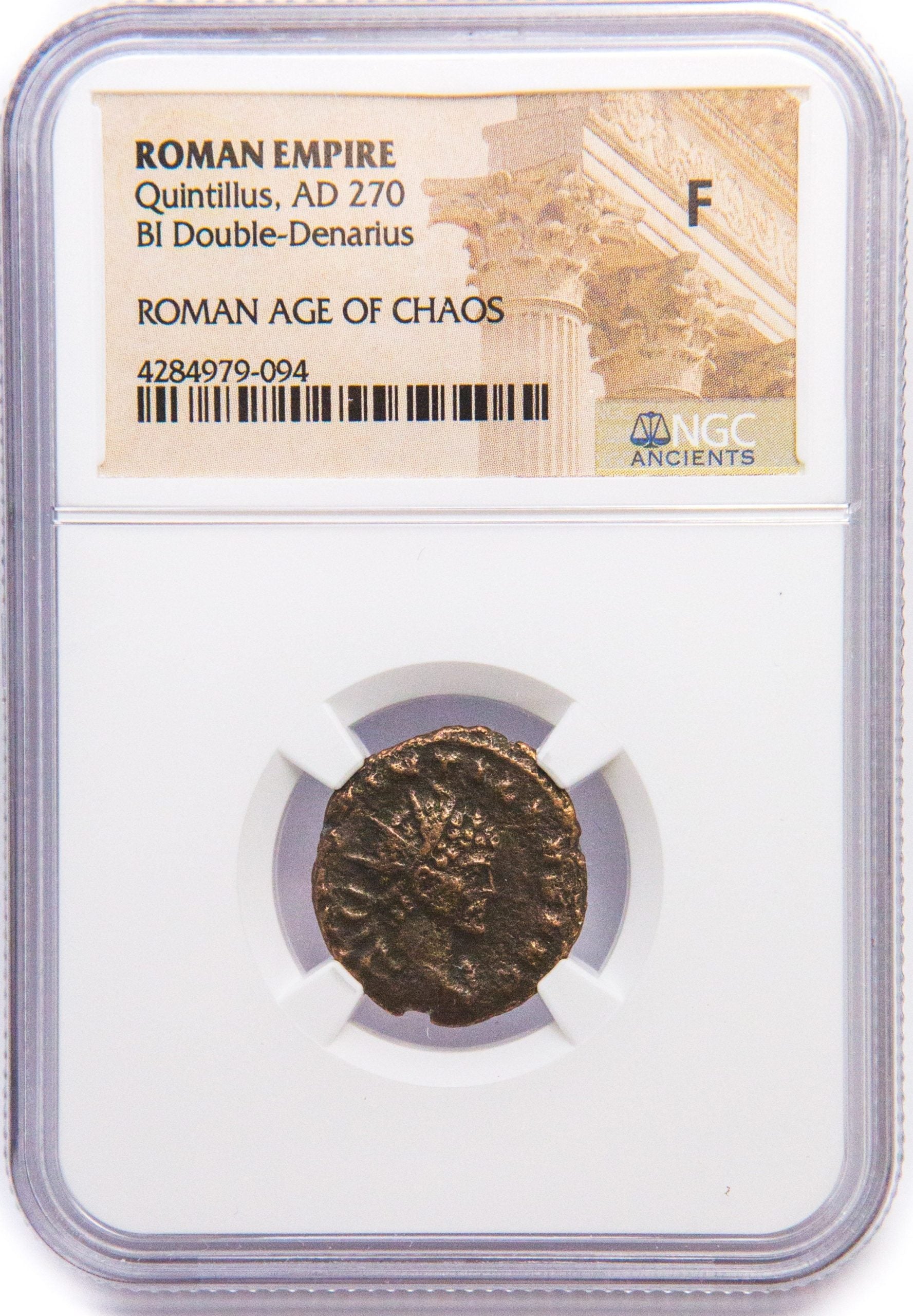 Roman AE Antoninianus of Quintillus (AD270) NGC(F) – Shop Jerusalem