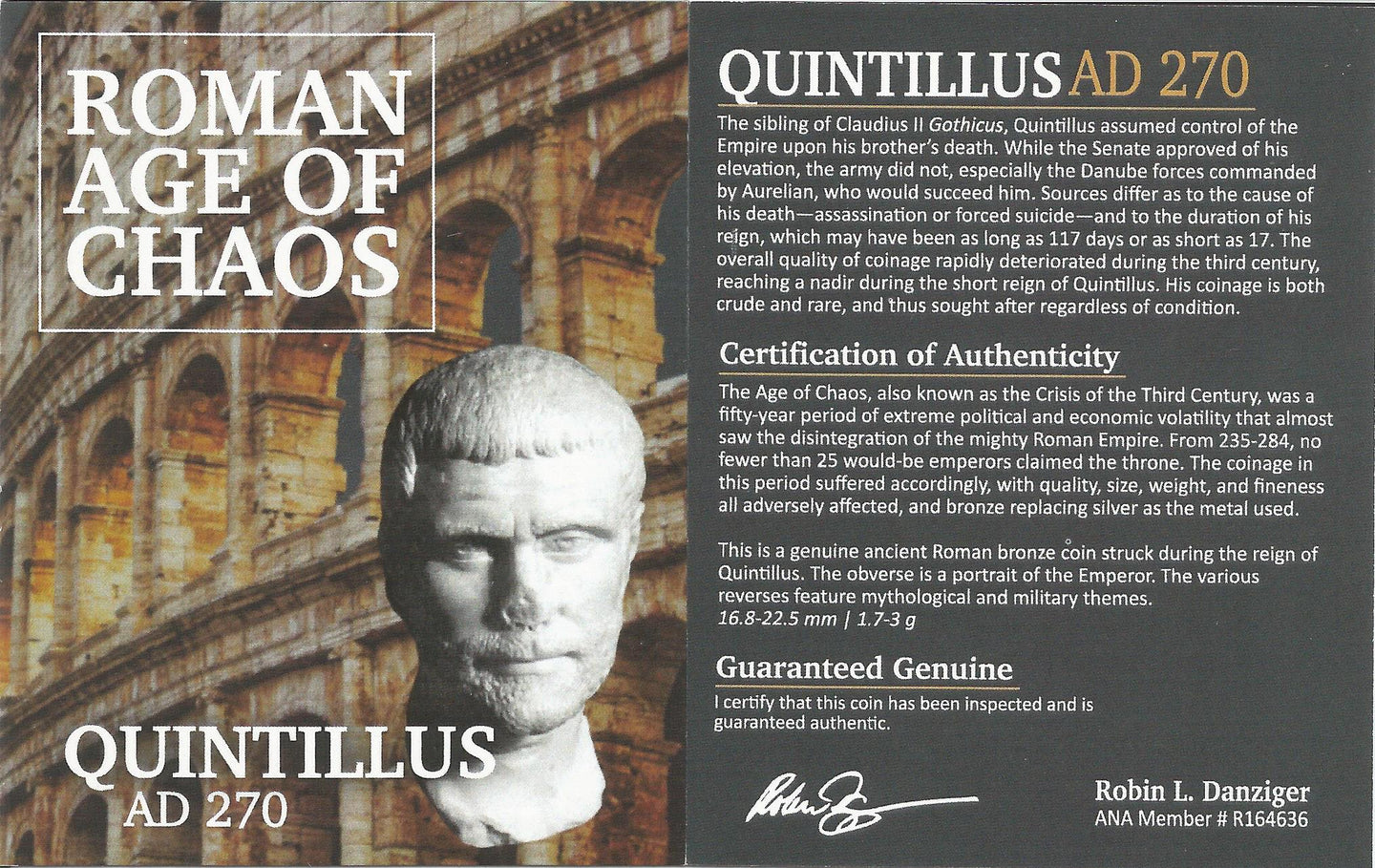 Roman AE Antoninianus of Quintillus (AD270) NGC(VF)