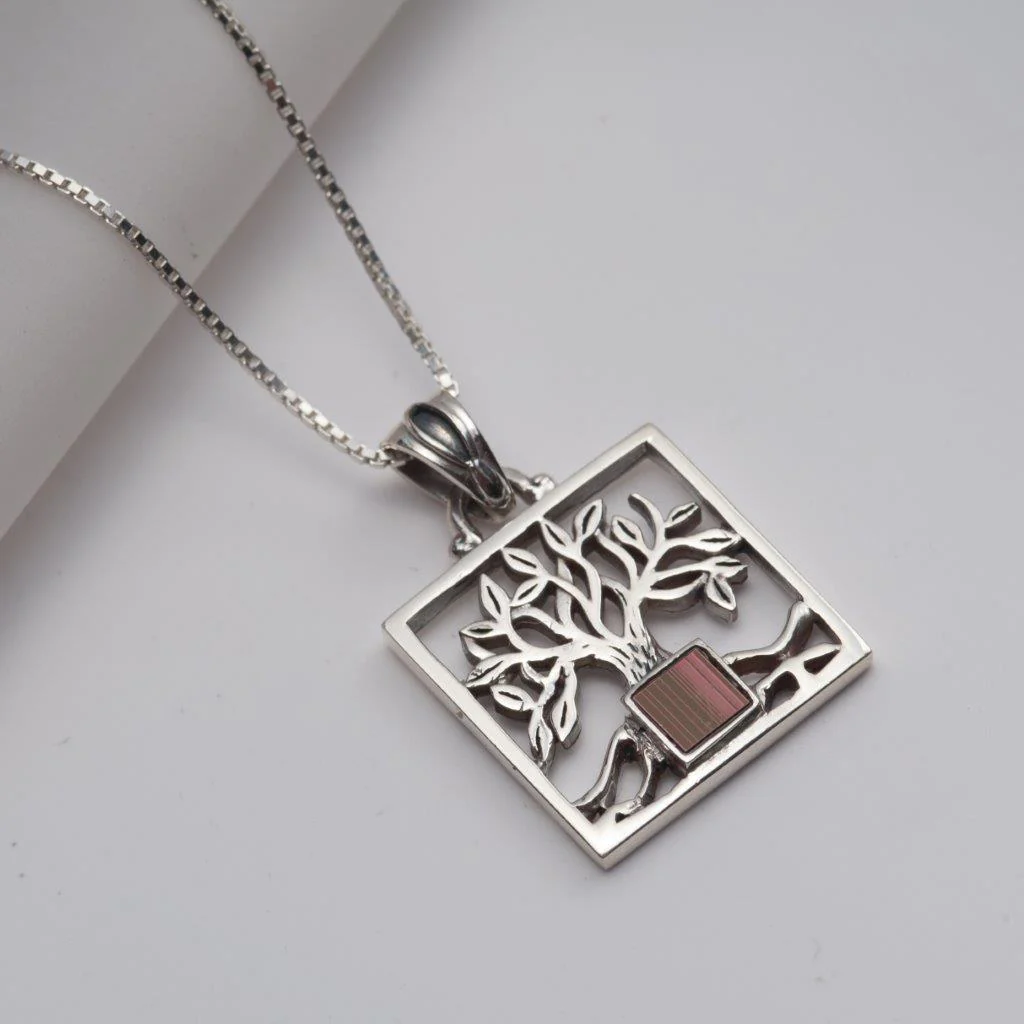 Jerusalem Nano Bible Torah Necklace Tree of Life Necklace Silver 925 Religious souvenirs