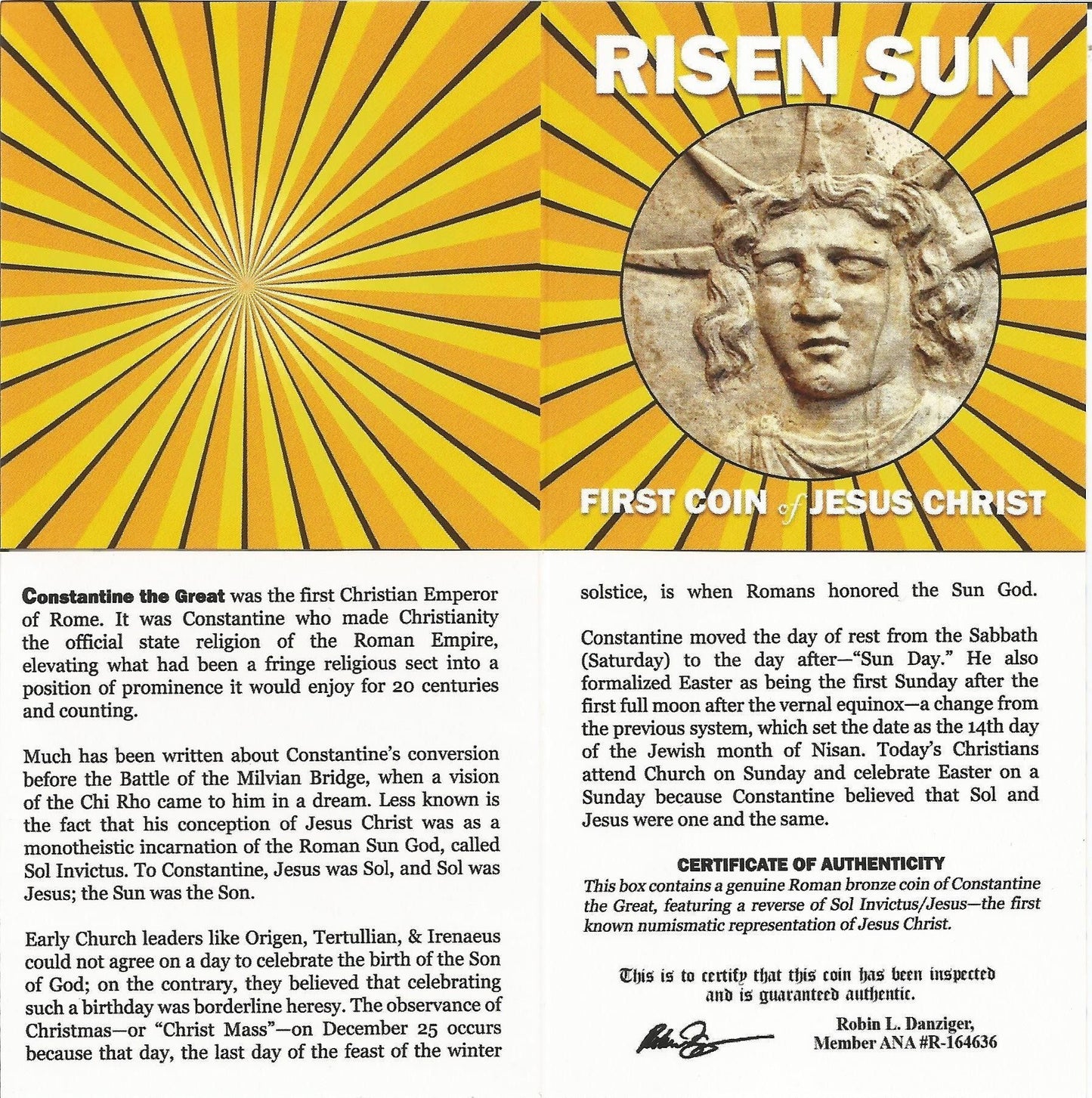 Risen Sun: The First Coin of Jesus Christ (Black Box)